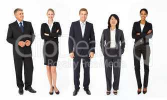 Mixed group of business men and women