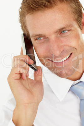 Businessman talking on phone