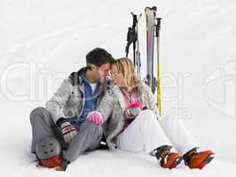 Young Couple On Ski Vacation