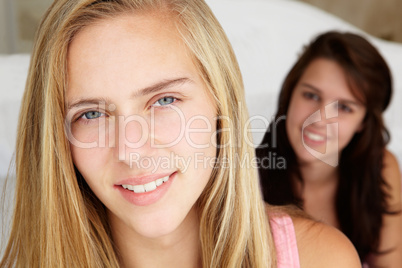 Head and shoulders portrait of teenage girls
