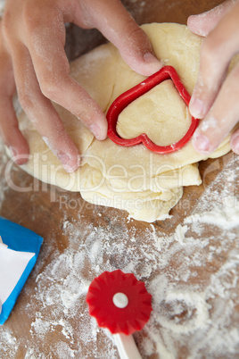 Detail close up young girl baking