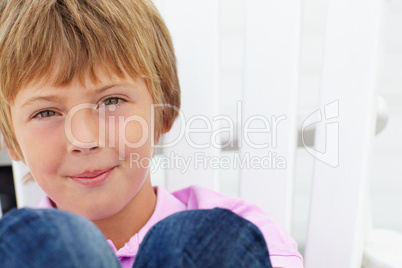 Portrait young boy outdoors