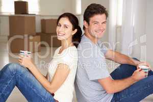 Couple in new home