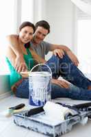 Couple decorating house