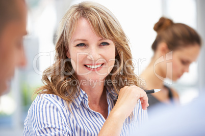 Mid age businesswoman in meeting