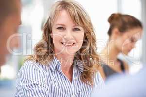 Mid age businesswoman in meeting