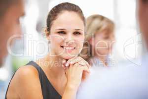 Young businesswoman in meeting