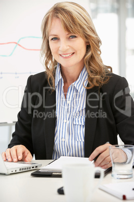 Mid age businesswoman at work