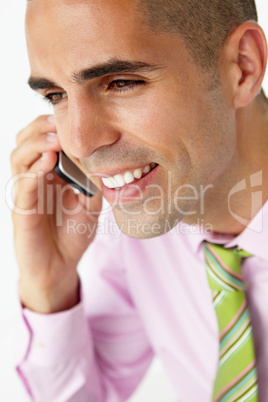 Young businessman using cellphone