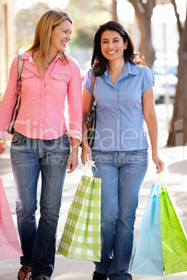 Women carrying shopping