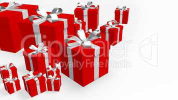 gray and red gift boxes