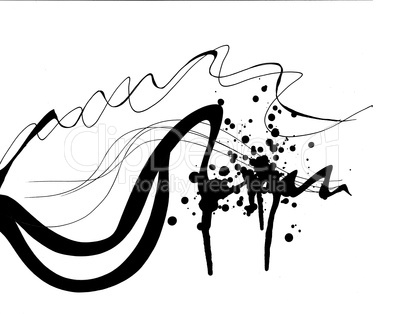 Line and ink splatters