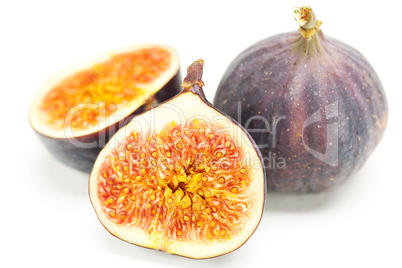 big juicy figs isolated on white