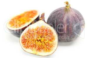 big juicy figs isolated on white