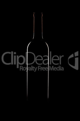 bottle of wine on a black background