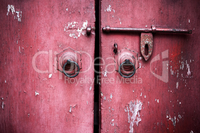 ancient red door
