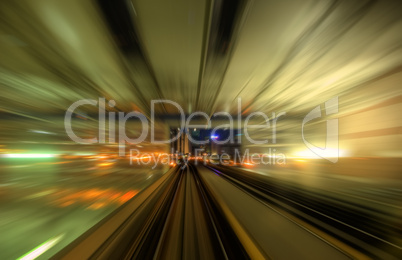 Speedy trains passing train station
