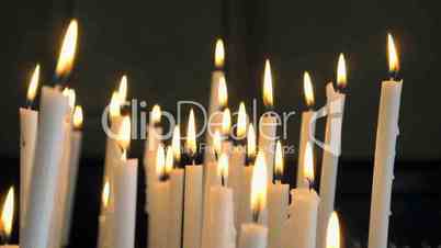 Wax candles in church