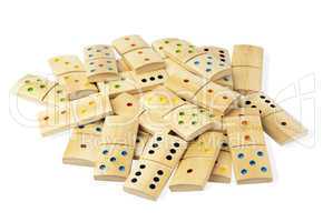 Pile of isolated dominoes