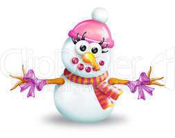 Cartoon Girl Snowman