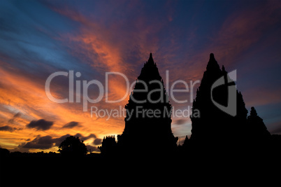 Hindu temple in sunset