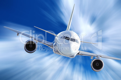 Airplane travelling in speed