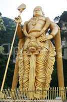 Giant statue of Lord Murugan at Batu Caves temple