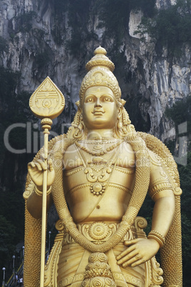 Giant statue of Lord Murugan at Batu Caves temple