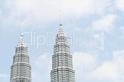 close up of twin towers