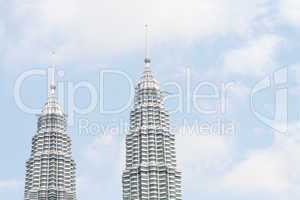 close up of twin towers