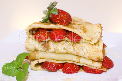 Strawberry crepe.