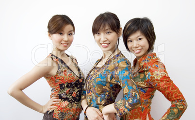 three Asian girls
