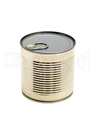 Tin food can of food