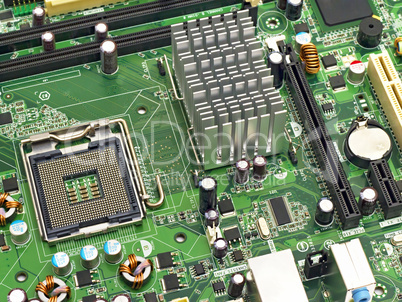 PC motherboard closeup