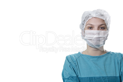 Female surgeon with clipping path