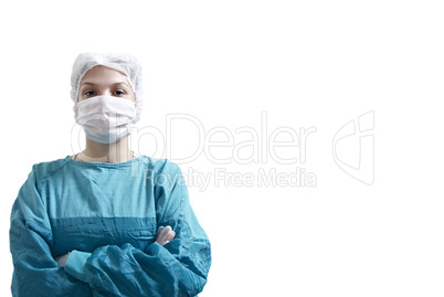 Female surgeon with clipping path