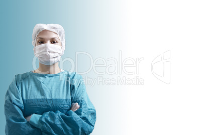 Female surgeon with clipping path