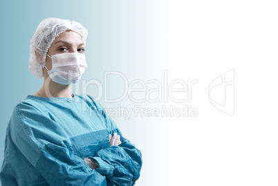 Female surgeon with clipping path