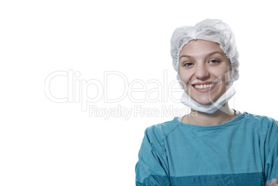 Female surgeon with clipping path