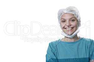 Female surgeon with clipping path