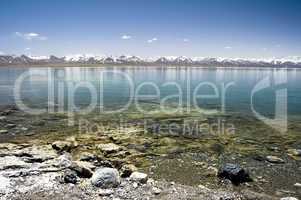 mountain lake in winter