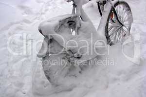 Fahrrad nach Schneesturm
