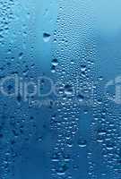 natural water drops on glass