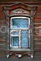 window of very old wooden house