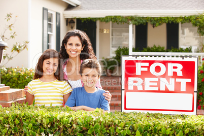 Mother and children outside home for rent