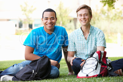 Portrait young men outdoors