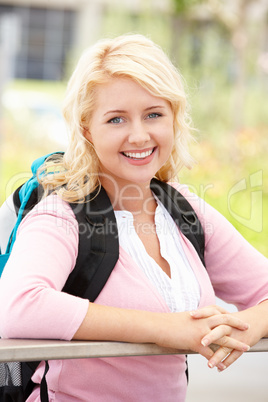 Portrait young woman outdoors