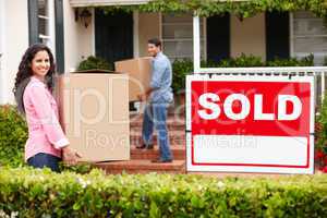 Couple moving into new home