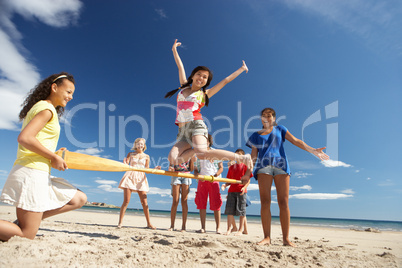 Teenagers having fun on beach