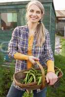 Woman working on allotment